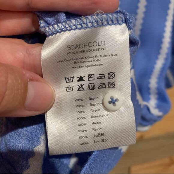 Anthropologie Beachgold Ancona Striped Surplice Romper Blue/White Size XS Beachy - Picture 15 of 16